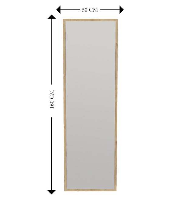 Hanah Home Espejo de Pie 50x160 cm MDF Natural